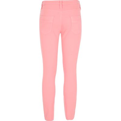 Girls pink Molly distressed jeggings